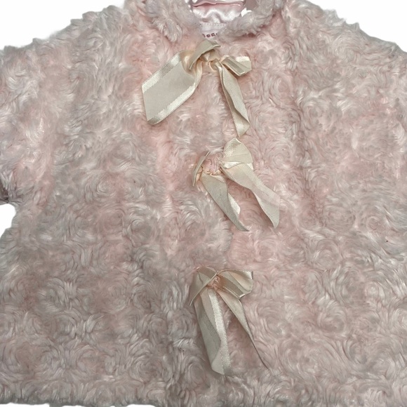 Bearington Baby Pink Faux Fur Bunny Jacket Hood with Ears & Tail 6–12 Months - Picture 5 of 10